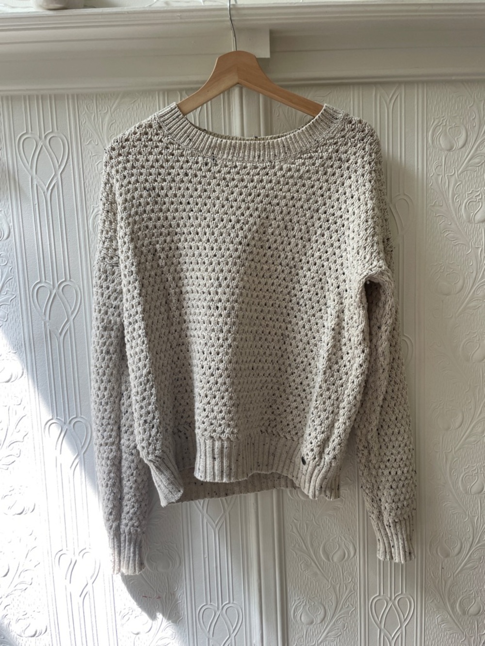 Vans Cream Open-Knit Crewneck Sweater